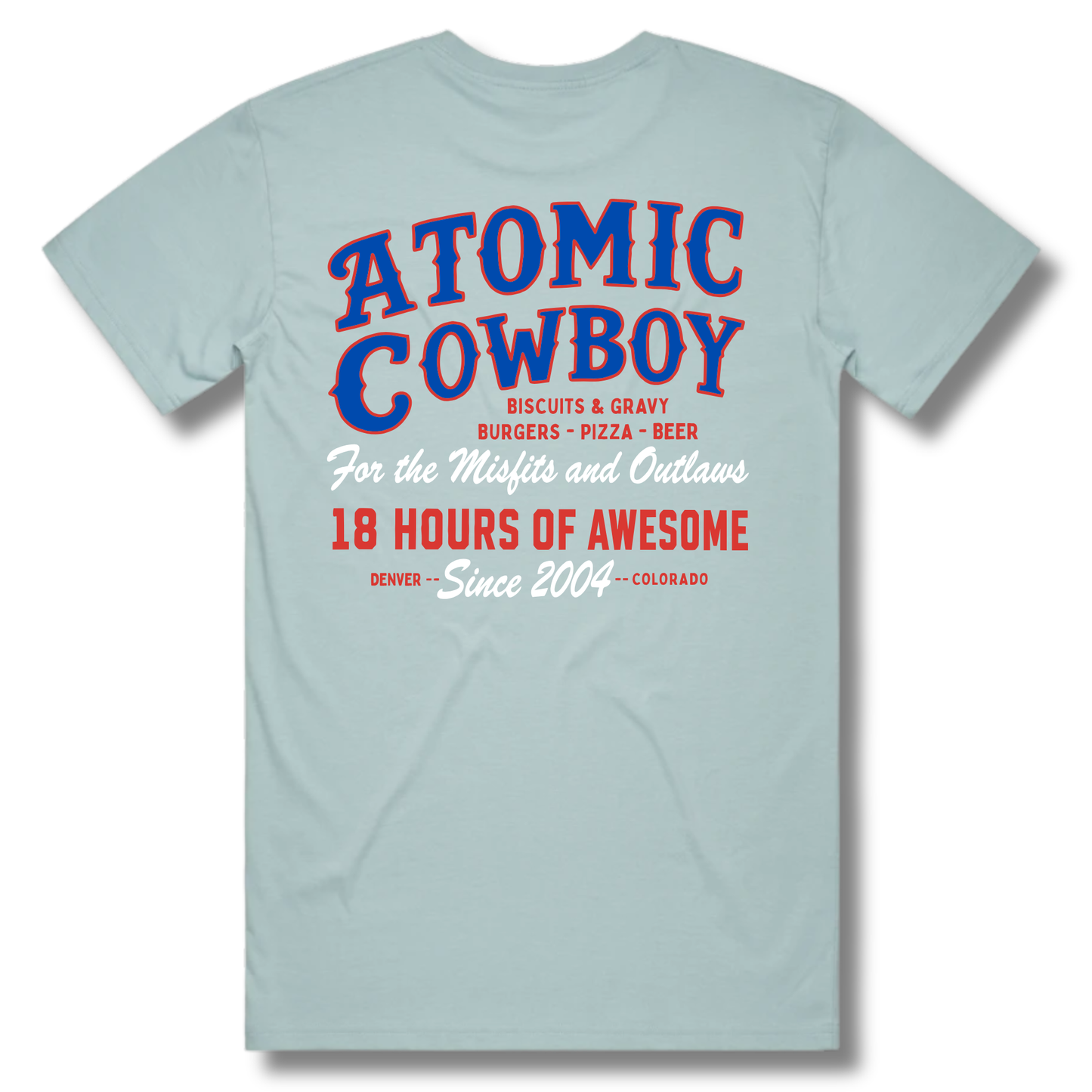 Atomic Cowboy Western Tee - Light Blue