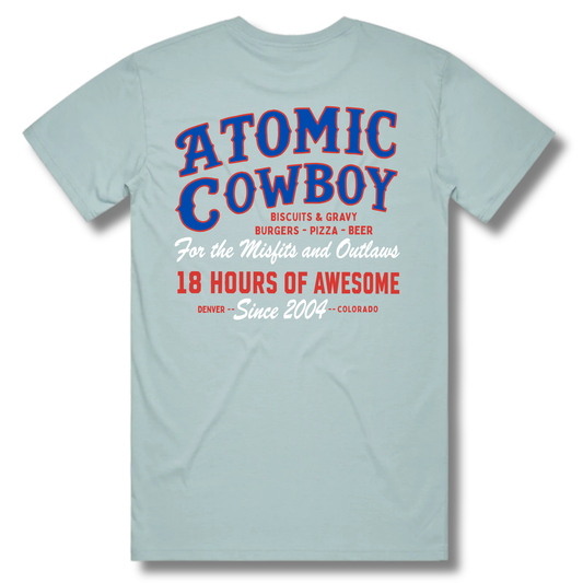 Atomic Cowboy Western Tee - Light Blue